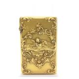 Lot 235: Art Nouveau 14K Gold Matchsafe 