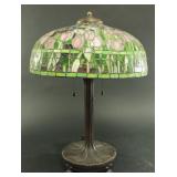 Lot 286: Tiffany Type Contemporary Leaded Glass Lamp 