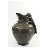 Lot 329: Ledry 1920s Art Nouveau Figural Bronze Vessel 
