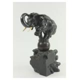 Lot 333: Bronze Clad Elephant with Bone Tusks 