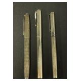 Lot 525: 2 Tiffany Sterling Silver Pens & Fountain Pen 