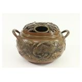 Lot 566: Japanese Bronze Covered Censer with Box & Mat 