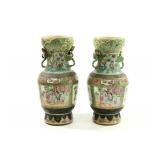 Lot 660: Pair Antique Chinese Rose Medallion Vases 