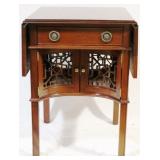9 - Craftique Chinese Chippendale drop side table 31" tall x 24" deep x 22" wide or 41" (with leaves
