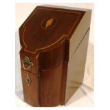 231 - Inlaid knife box with insert 14" tall x 9" wide x 11" deep