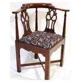 279 - Henkel Harris mahogany corner chair 33" tall x 22" x 22"