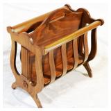 314 - Lyre side magazine rack 17" tall x 11" wide x 16" deep