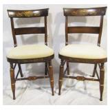 346 - Pair Hitchcock side chairs w/ stencil 33" tall