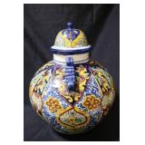 629 - Large Hand Painted Mexican Ginger Jar