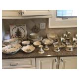 This is Lenox Christmas china along with a Spode platter