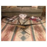Mid Century Modern Silas Seandel Style Brutalist Torch Cut Cocktail Coffee Table