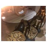 MCM Table with 4 Lucite Swivel Chairs