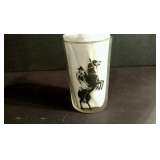 Cowboy etched glass