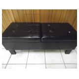 Brown Leather Ottoman 