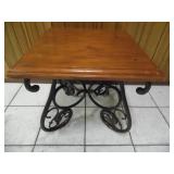 Wrought Iron Cedar End Table - current bid $10