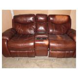 Man Wah Furniture Leather Recliner Love Seat - current bid $15