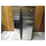 Working Whirlpool Gold Stainless Refrigerator - current bid $175