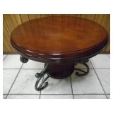 Wrought Iron Oak End Table - current bid $10