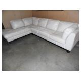 Pampas Sand Cream Leather Sectional Sofa - current bid $50