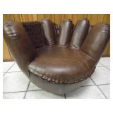 Crown Mark Leather Baseball Glove Chair - current bid $30