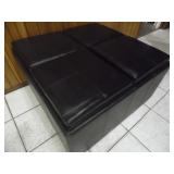 Brown Leather Storage Ottoman - current bid $10