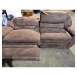 Brown Suede Power Reclining Love Seat - current bid $20