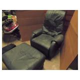 Leather Massage Chair and Ottoman - current bid $10