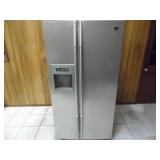 Working LG Titanium Side by Side Refrigerator - current bid $225