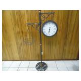 Wrought Iron Clock/Thermometer Plant Holder - current bid $20