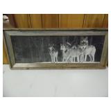 Wolf Pack Picture w/Hickory Wood Frame - current bid $15