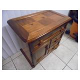 Dark Oak Wood End Table - current bid $10