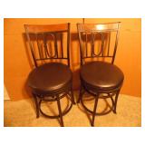 (2) Cheyenne Industries Leather Stool Chairs - current bid $10