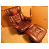 Leather Master Euro Lounge Chair & Ottoman - current bid $10
