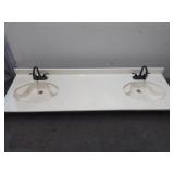 anity Top Clamshell Bathroom Double Sink
