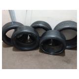 Group of 5 Car Tires