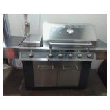 KitchanAid Stainless Steel 5 Burner Propane Grill with Ceramic Infrared Side Burner