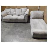 Ashley Furniture Suede Sofa & Chaise Lounge Set