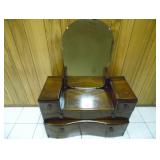 1930s American Vanity Waterfall Dresser