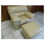 Leather Sofa Chair and Ottoman