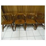 Set of 4 Oak Wood Chairs 