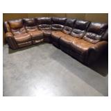 Brown Leather Recliner Sectional Sofa