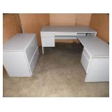 Corner L Shaped Desk & Credenza