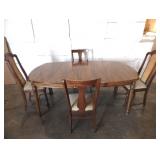 Walnut Kitchen Table w/Leaf & 4 Chairs
