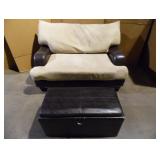 Ashley Furniture Leather Love Seat and Ottoman
