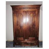 Walnut Armoire also has ornate crown