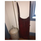 Antique sled and crock