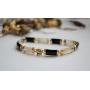 10 Kt Gold, Mother of Pearl and Black Onyx Bracelet