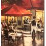 Reproduction print of waiter in front of Tribeca Restaurant and Bar