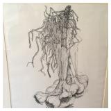 Bill Darr Garlic Original Sketch Signed 1974