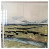 Watercolor Tryptic Landscape Signed
